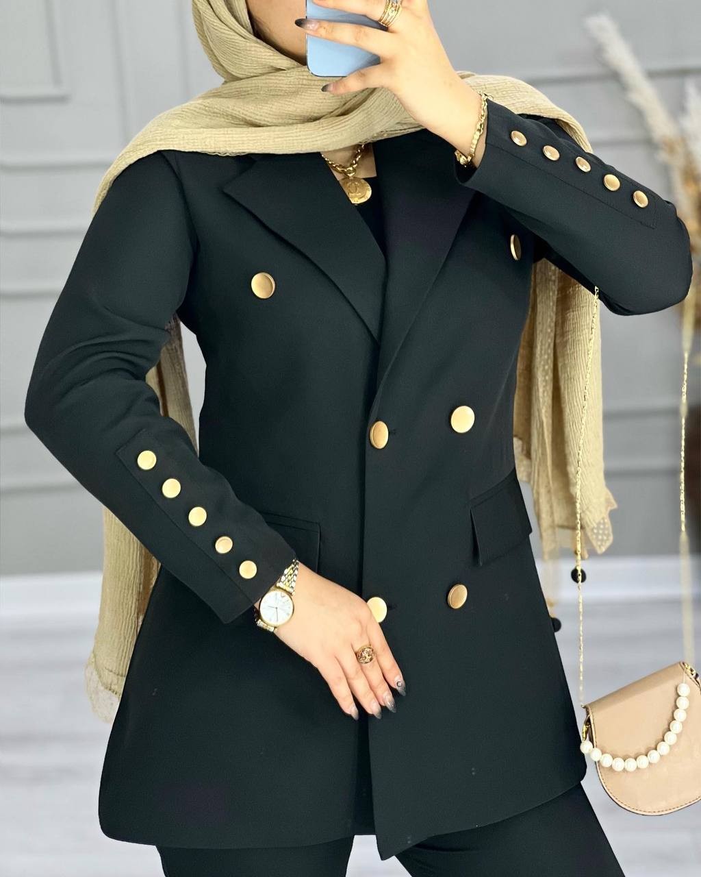 1311_کت و شلوار مزونی تیفانی مشکی